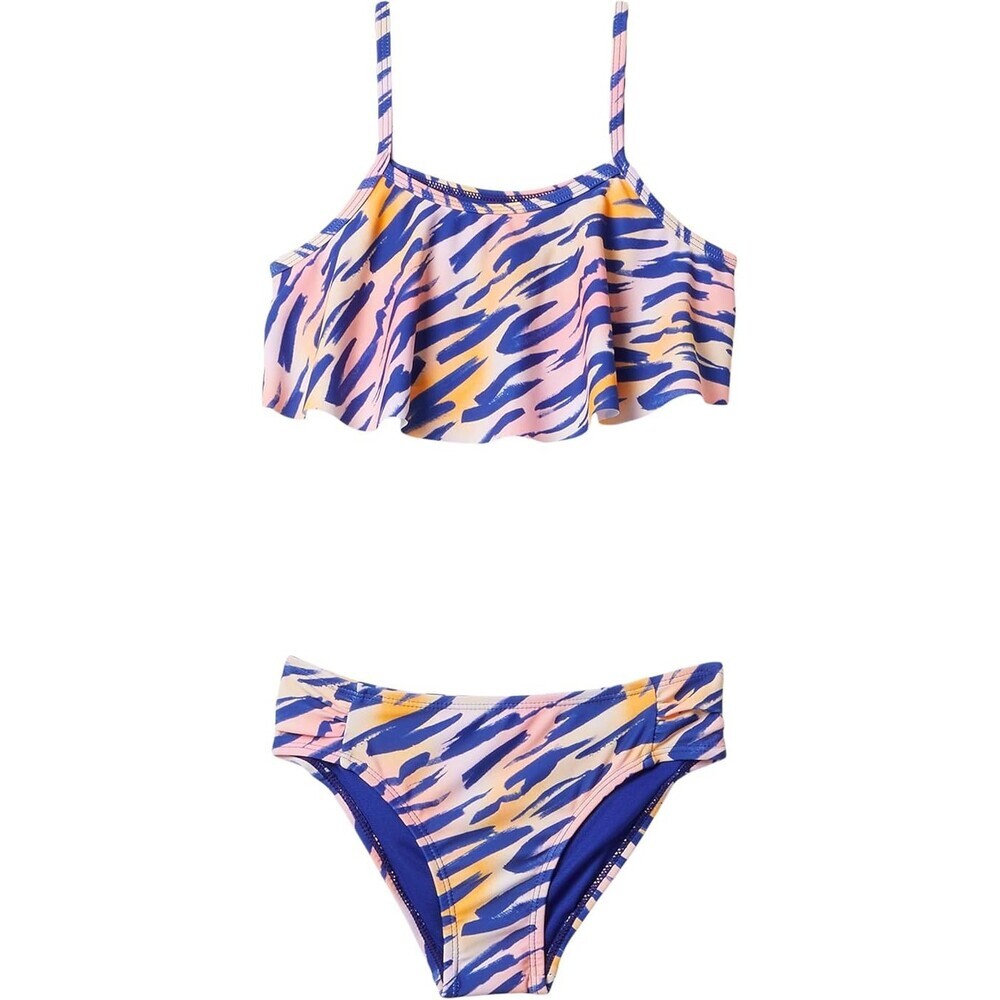 Under Armour Bikini Set Girls 6X Pink Vortex Brush Zebra Print Swimwear RED1335